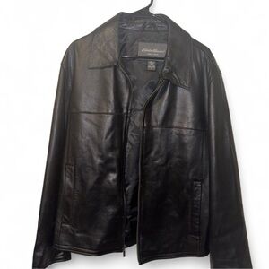 Eddie Bauer Men's black Leather Jacket size M